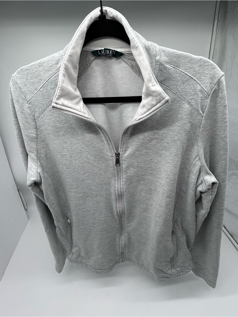 Lauren Ralph Lauren Light Gray Full-Zip Women's Jacket XL